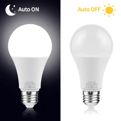 LED Light Sensor Light Bulb E27 15W Dusk to Dawn Smart Auto ON/OFF Switch Day to Night Lamp 110V 220V For Stair Hallway Pathway