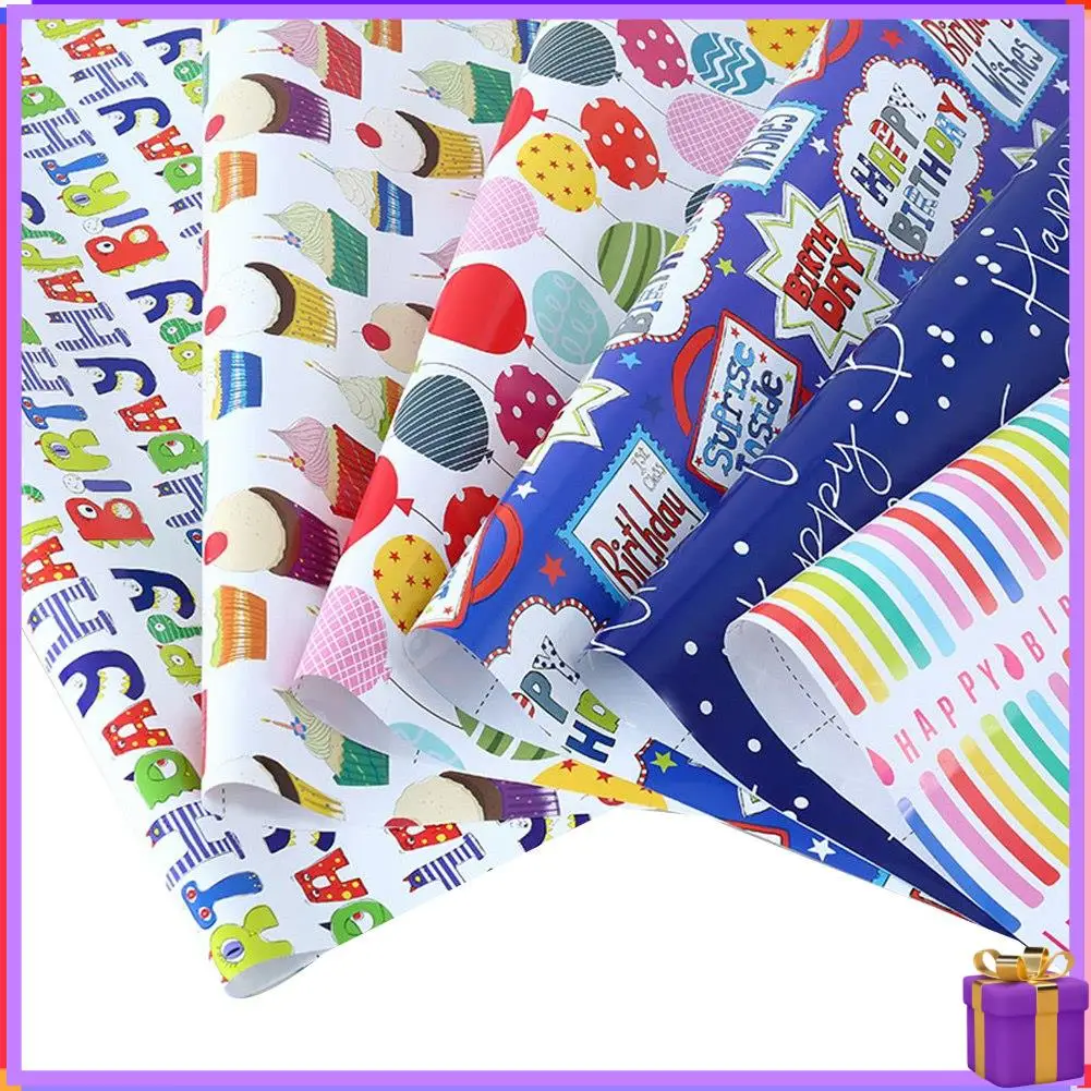 Advanced Wrapping Paper Sheets Set Of 6 ,For Birthday Party Wrapping Paper Gift Wrap Papers,Present Gift Wrapping Paper