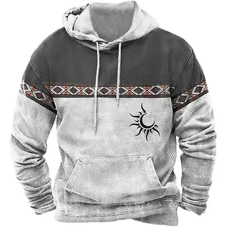 

2025 Retro Men's Hoodie Casual Long Sleeve Hoodie Harajuku 3D Printed Top Street Top Oversized Sportswear Hoodie