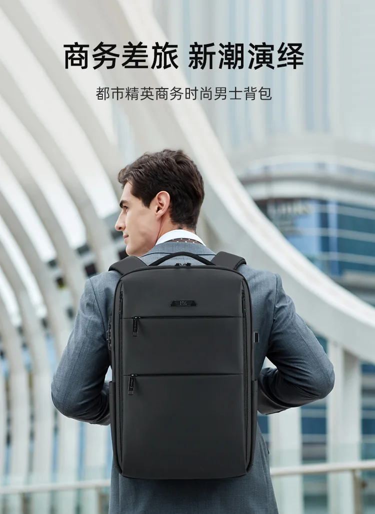 Men's Business Backpack Large Capacity Anti-Theft Laptop Bag with Combination Lock,Multi-Functional Travel Daypack for Work Trip