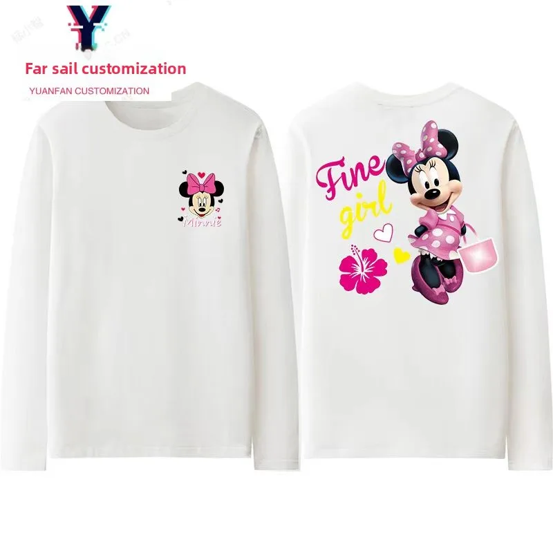 

Disney Mickey & Minnie Mouse Long Sleeve T-shirts Fall Couples Matching Loose Lounge Base Layer Tops for Women Men ropa mujer