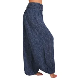 Women's S-5XL size Digital printed long wide leg pants casual pants Harlan pants