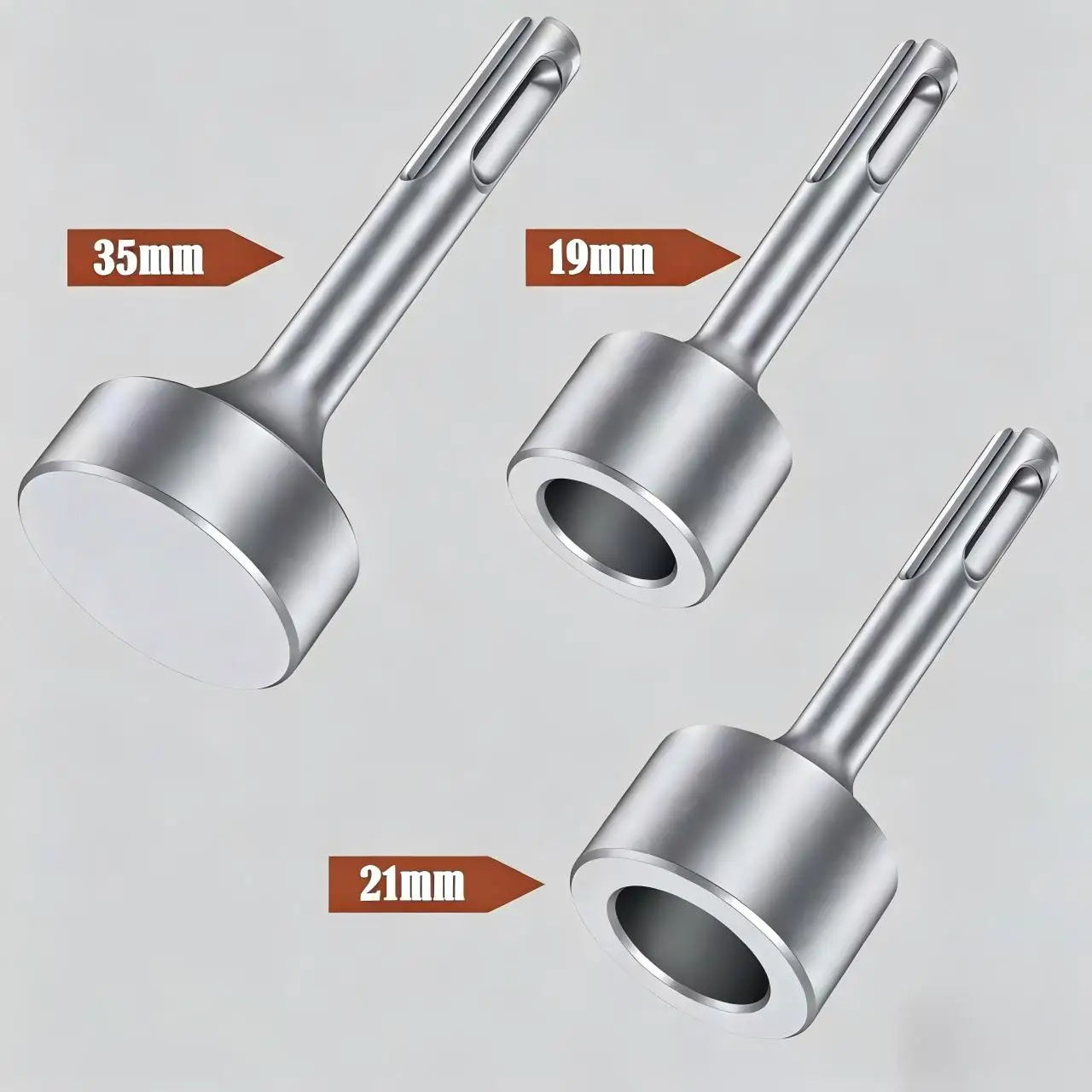 

19/21/35mm SDS Plus Ground Rod Driver Heavy Duty Forged Steel Earth Stake Grounding Rod Driver for Rotary Hammer Drill