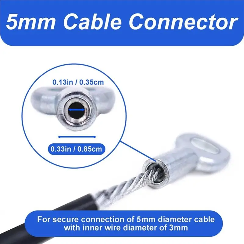 【Price Drop !!】Cable Hardware Kit- Eyelets, Connectors& For Gym Pulley Ball Stoppers(5Mm) For DIY Fitness Cable Repair