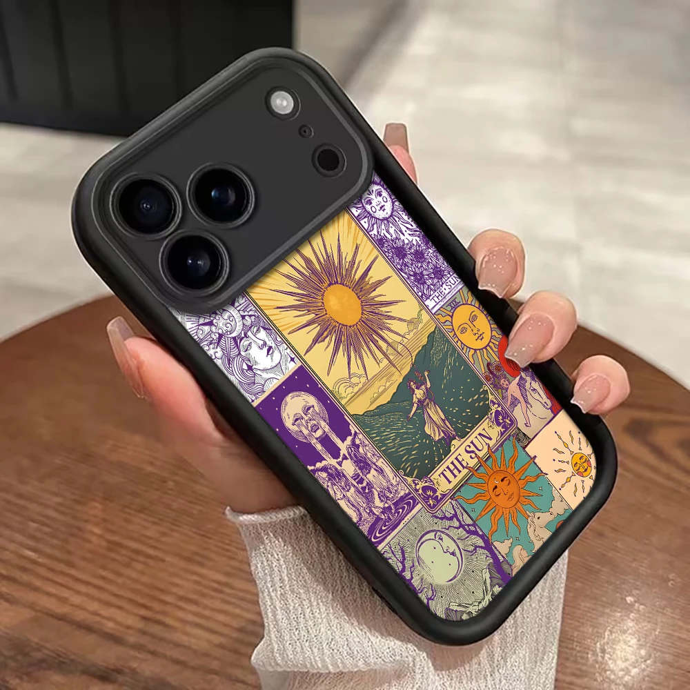 Vintage Sonnen-Tarotkarten Schlaufen-Handyhülle für iPhone 13 14 15 16 17 Pro Max 15 14 Plus 17 E Stoßfeste Matte Silikonhülle – Detail 6