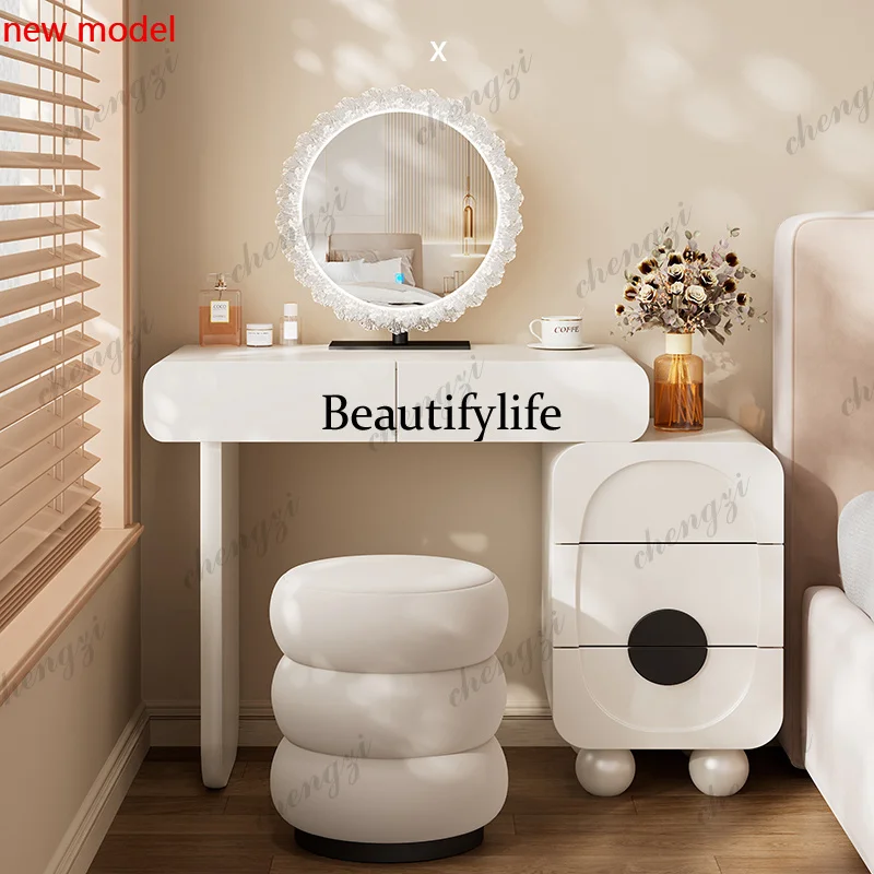 N138Nordic Style Stool Dressing Table Women Modern Minimalist Toiletries Dressing Table White Storage Tocador Maquillaje Accesso