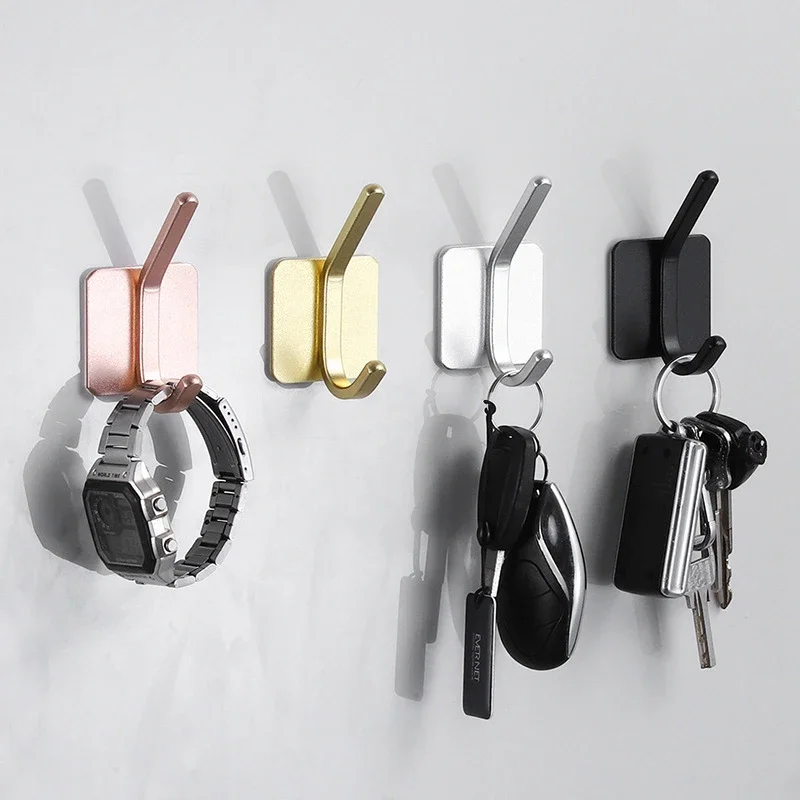 Self Adhesive Hanging Bathroom Hooks Door Key Bag Coat Towel Robe Hanger Shower Hook Organizer For Bathroom Kitchen Accessories