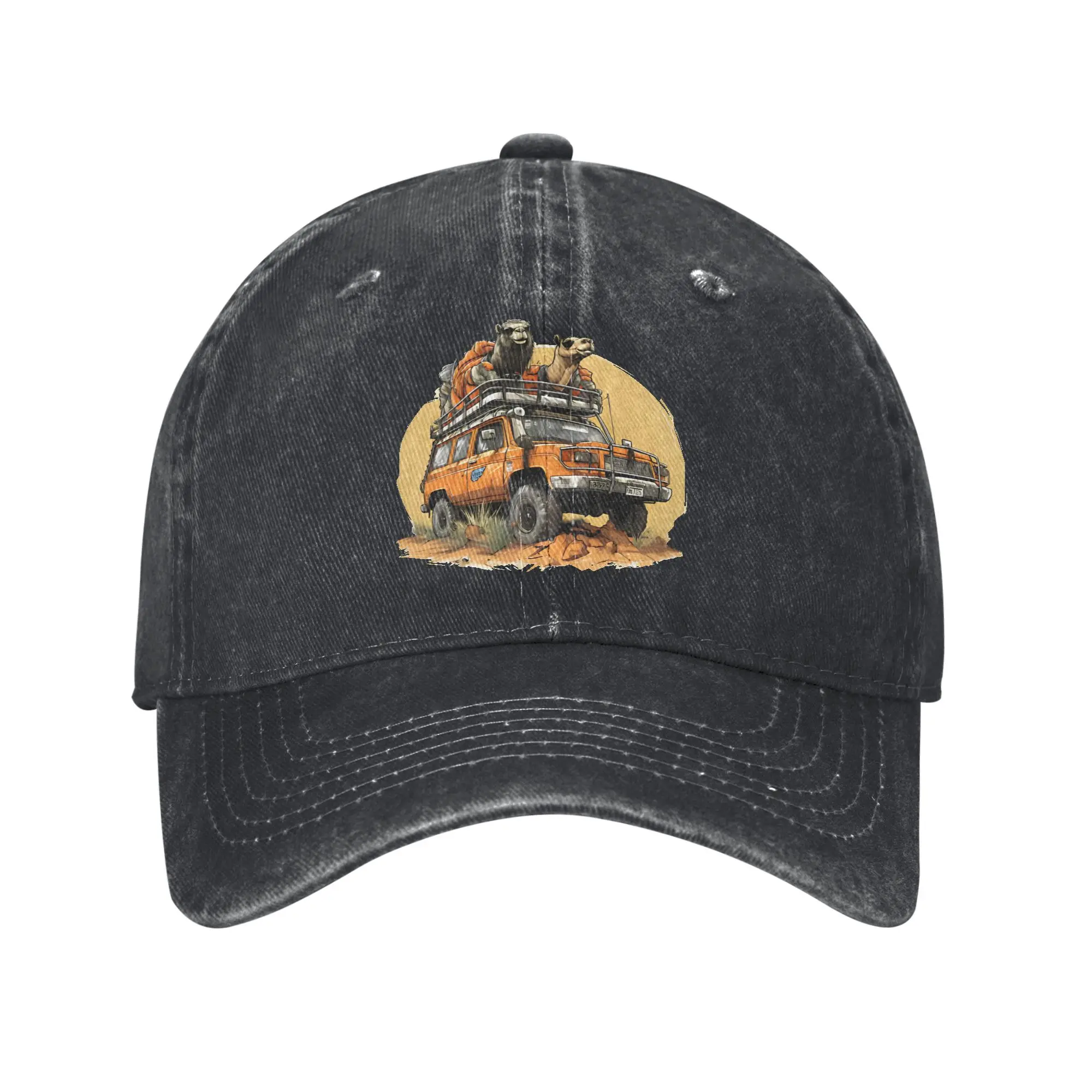 

Casual Camel Trophy Vehicle Baseball Caps Unisex Distressed Denim Sun Cap Off Road Racing Outdoor Summer Gift Caps Hat