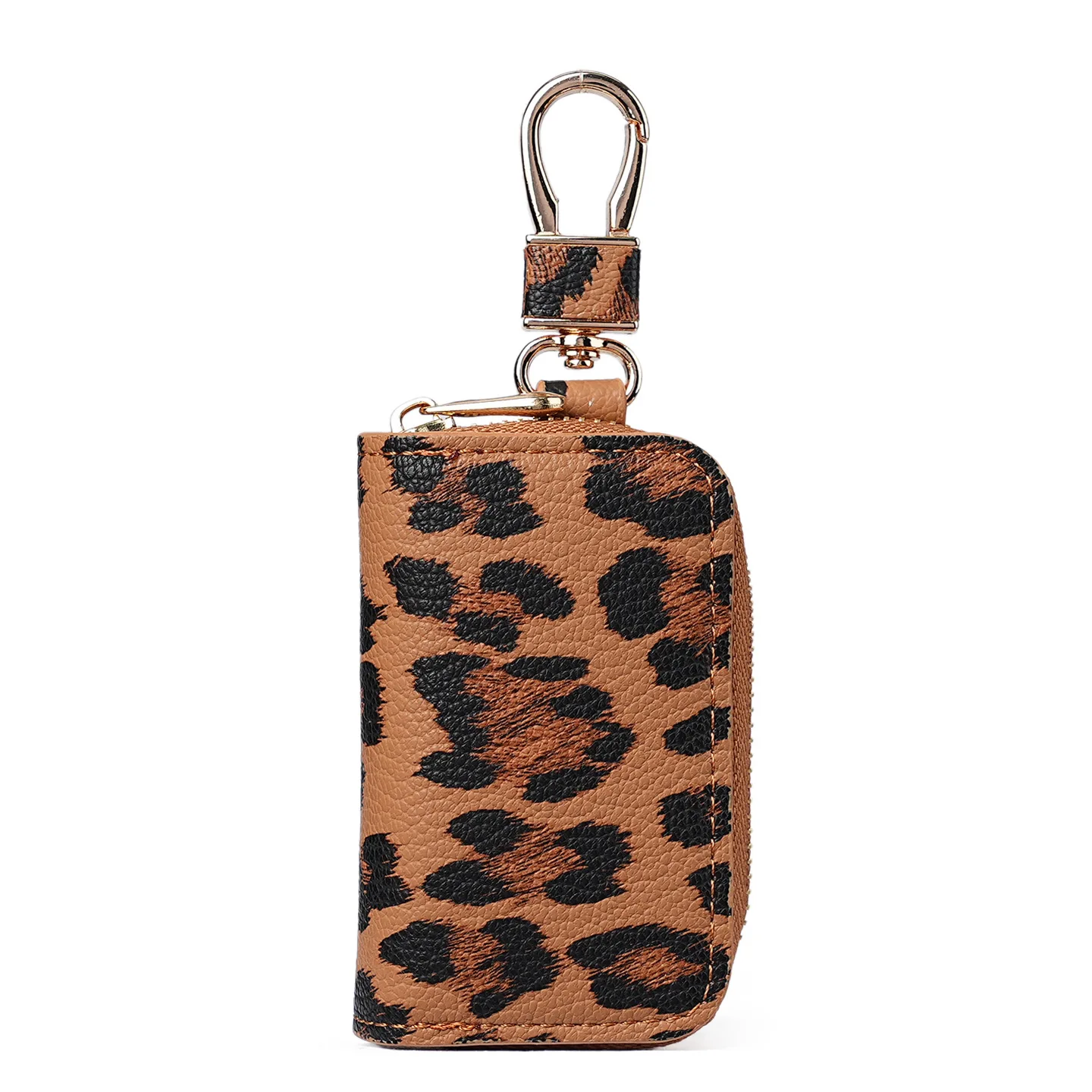 New Car Key Bag for Both Men and Women Creative Leopard Print Leather Pendant Keychain Wholesale