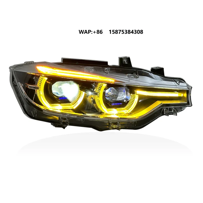 

For 13-18 3 Series F30 F35 Headlight Assembly Upgrade Lens LED Spoon-Shaped Yellow White Daytime Running Lights 12V