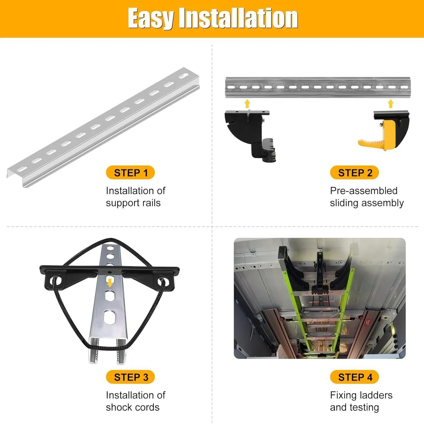 Truck Interior Ladder Storage Mount Accessory Vehicle Ladder Fixing Support Rack