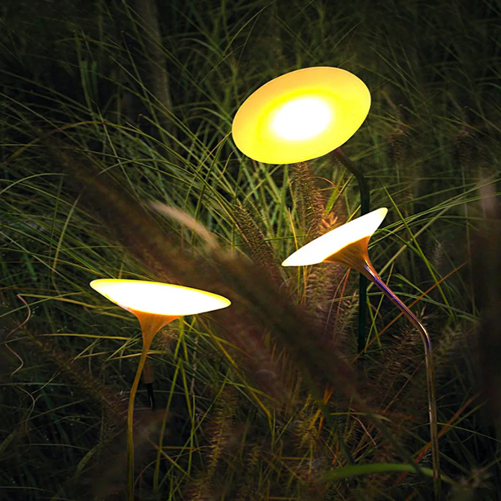 Solar Creative Mushroom Lights Outdoor Waterproof Patio Garden Decorative Lights Landscape Lighting Park Lawn Ground Plug Lights