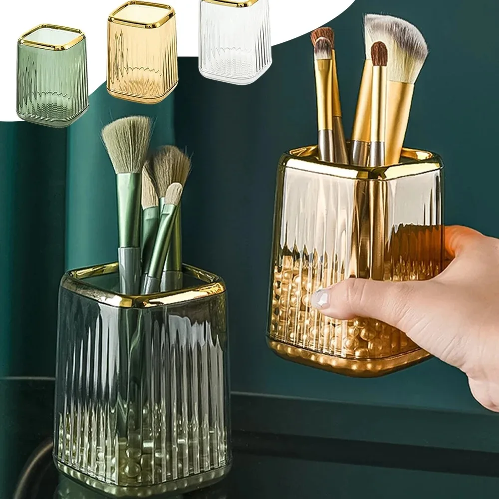 

Simple Makeup Brush Storage Box Bucket Ornament Brush Storage Bucket Simple Stripe Texture Storage Box Desktop Jewelry Organizer