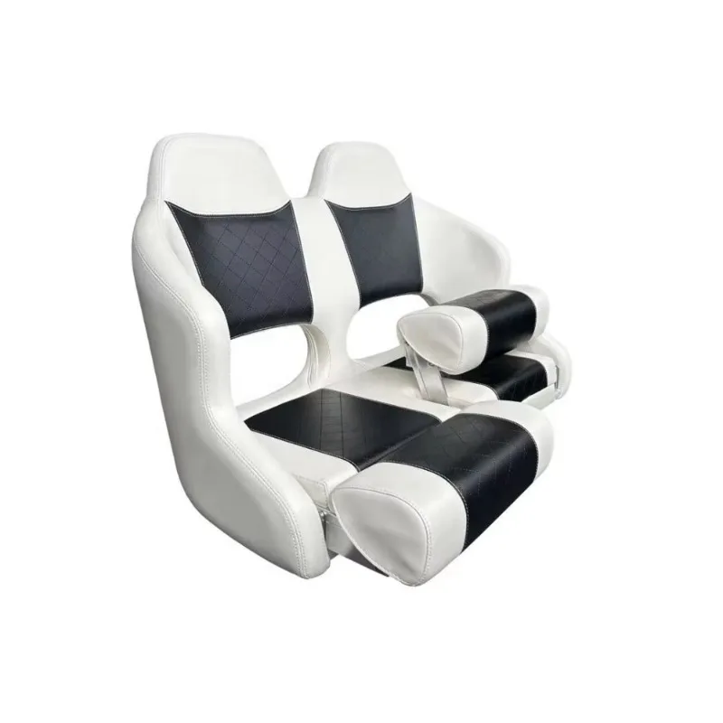 2 Person Double Flip Back Seat Waterproof Flip Up Captain Seat Marine Folding 2-Seater Bench Seat For Boats Yacht