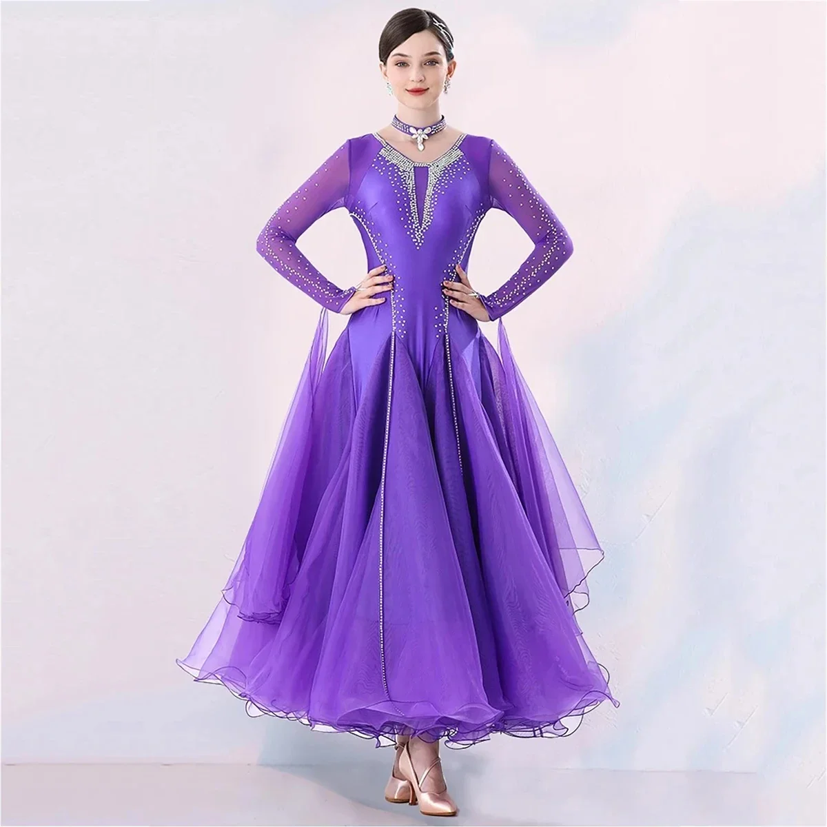 2026 قاعة الرقص المنافسة فساتين النساء القياسية الحديثة أزياء رقص كبير سوينغ التانغو حفلة الفالس أداء الملابس #3