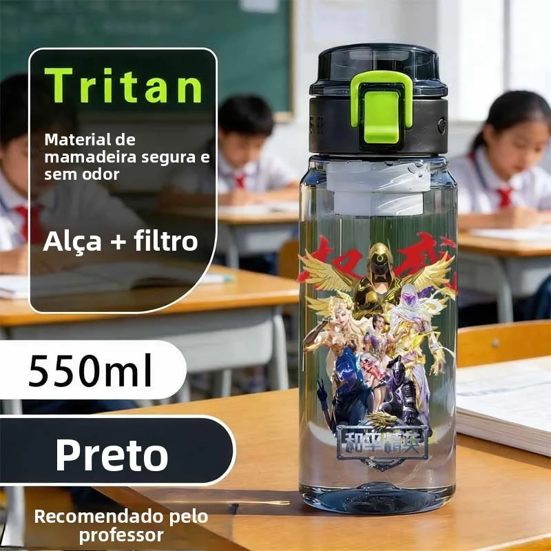 大容量トリタン製ウォーターカップ-ゲーミング学生向け-チキン・イティング・ピース・エリート-耐熱-水漏れ防止-持ち運びカップ