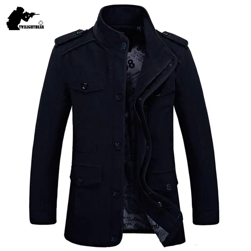 Gabardina informal de algodón para hombre, Chaqueta larga de talla grande 5XL, 6XL, para primavera y otoño, AF5806