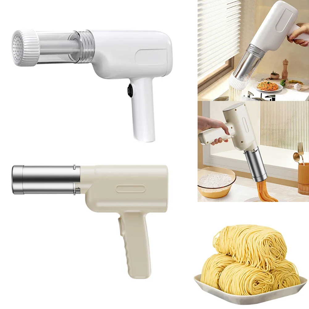 USB Charging Pasta Maker Machine Make Authentic Homemade Noodles Noodle Making Machine with 5 Pasta Shapes Automatic Pasta Maker