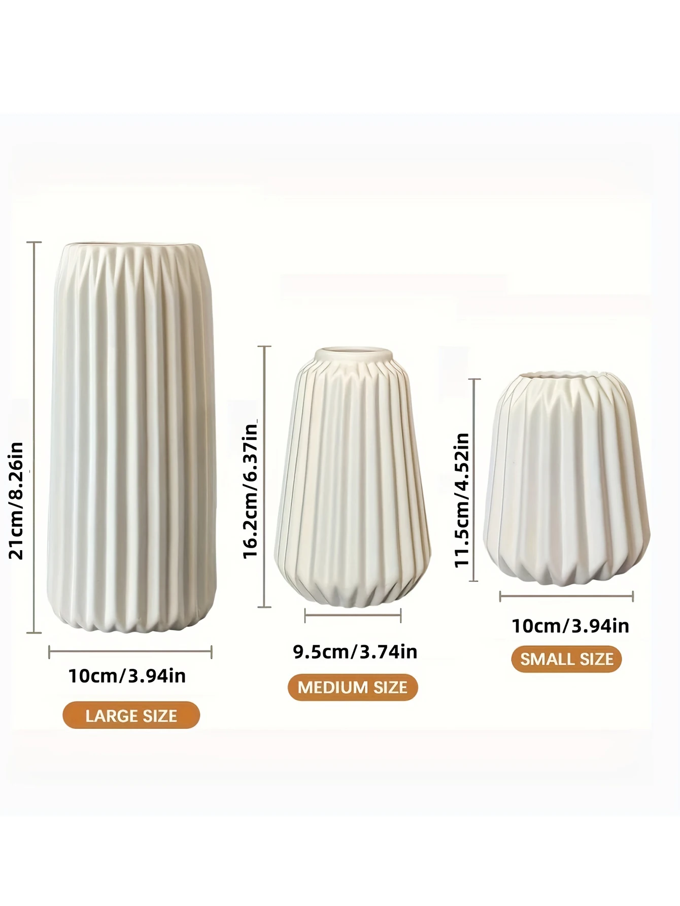 White Ceramic Vase, Vase for Modern Home Decor, Nordic Minimalism Décor,Vertical Stripe Ceramic Vases for Home Décor, B