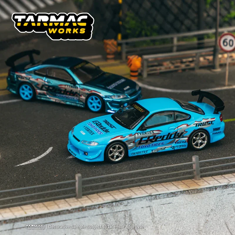 Tarmac Works 1:64 TW VERTEX Silvia S15 GReddy-Mijo Special Edition alloy car model