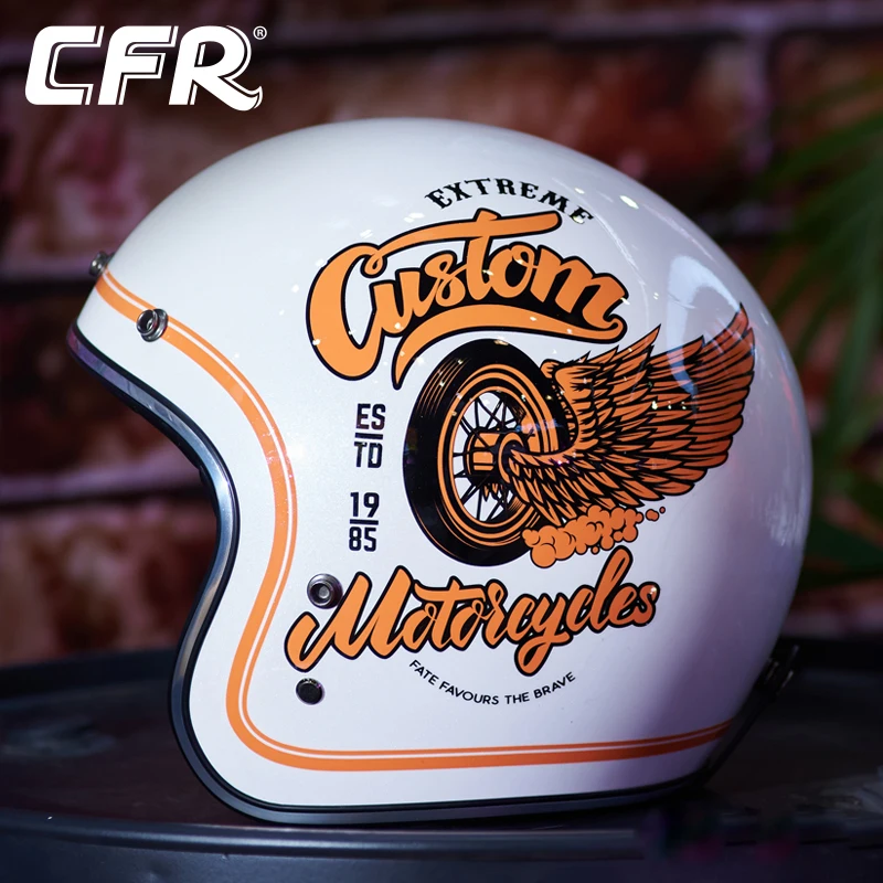 

High quality fiberglass classic retro 3/4 open helmet, For Harley Davidson and Cruising Motorcycle Protective Helmets