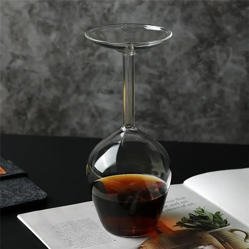 -A12R 14Fl Oz Upside Down Cocktailglas Upside Down Martini Glas Weinglas Einzigartiger Spaß Upside Down Weinglas Invertiert 2 Stück