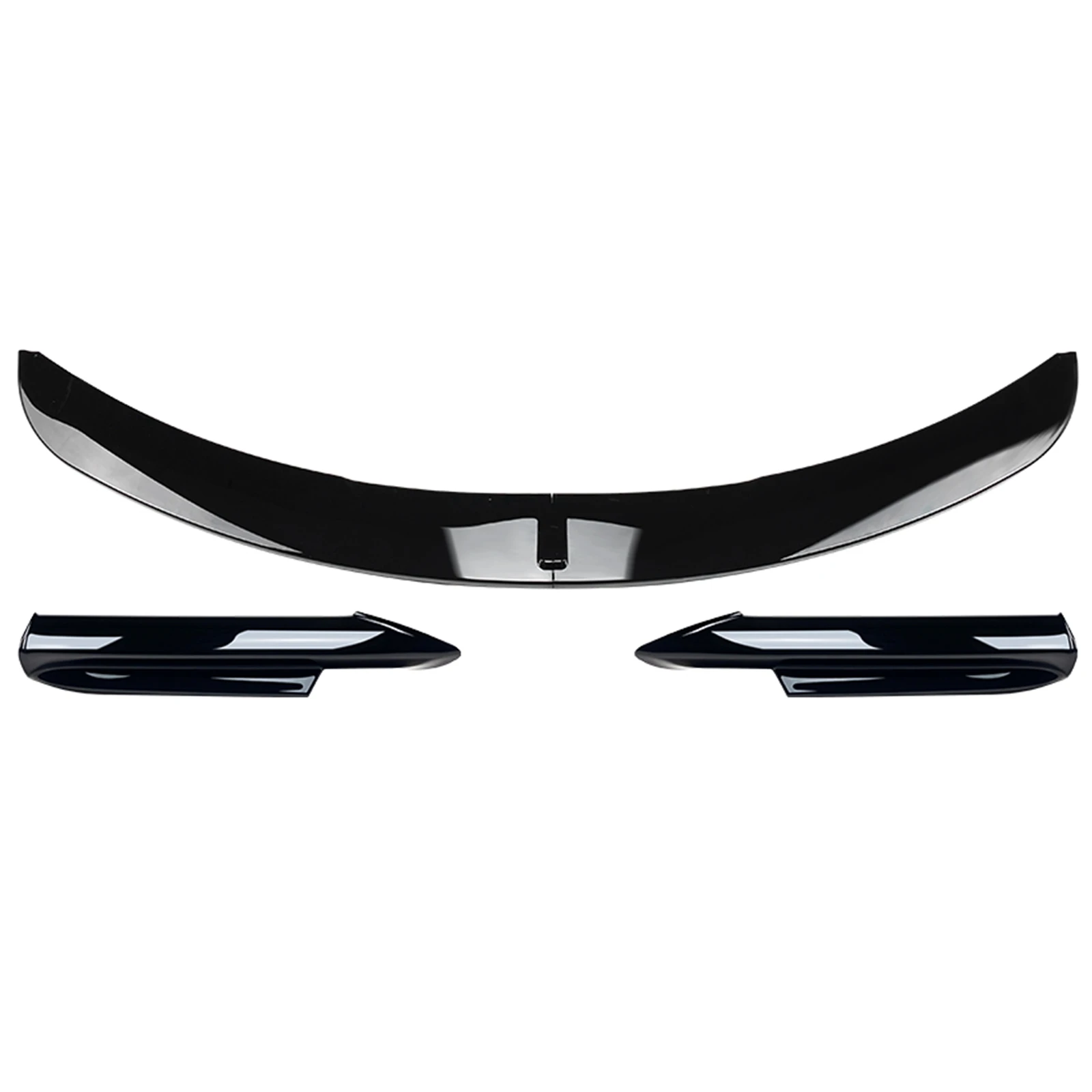 For BMW 3 Series E90 E91 M-Tech Pre-LCI 2005-2008 Gloss Black/Carbon Fiber Look Front Bumper Spoiler Lip+Side Splitter Cover Kit