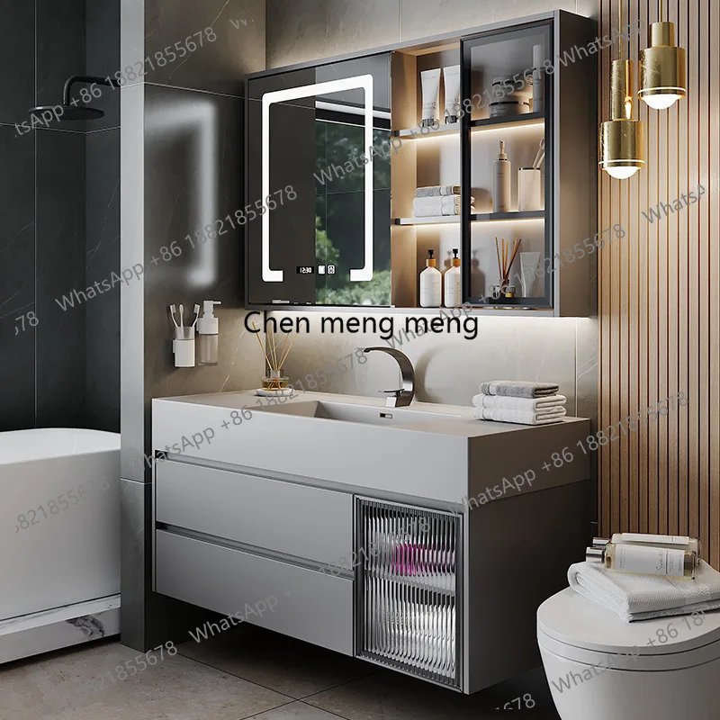 

Glass Door Bathroom Cabinets Smart Household Washbasin Combination Bathroom Cabinets Simple Fashion Furniture Taquilla