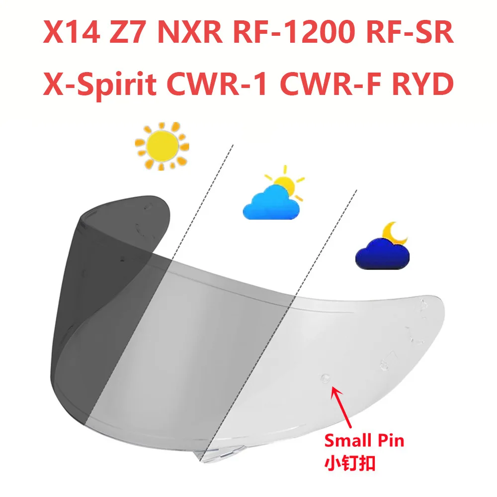 Photochromic Visor Lens for SHOEI Z-7 Z7 X-14 X14 CWR-1 CWR1 NXR RF-1200 RF1200 X-Spirit III XSpirit 3 RYD CWR-F RF-SR Helmet