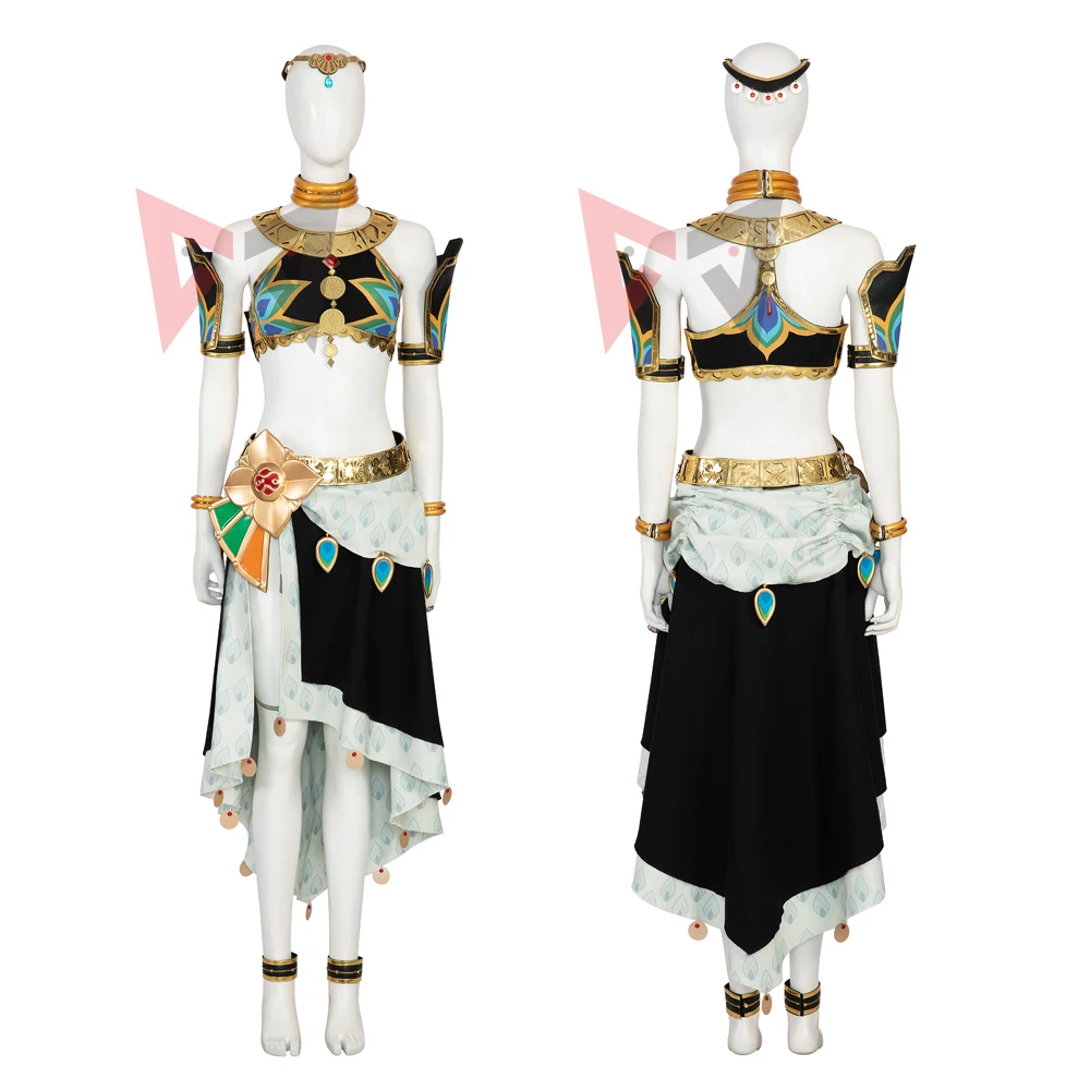 New Riju Cosplay Skirt Zelda Cosplay Costume The Legend Tears Of The Kingdom Set Necklace Tops Skirt Custom Made