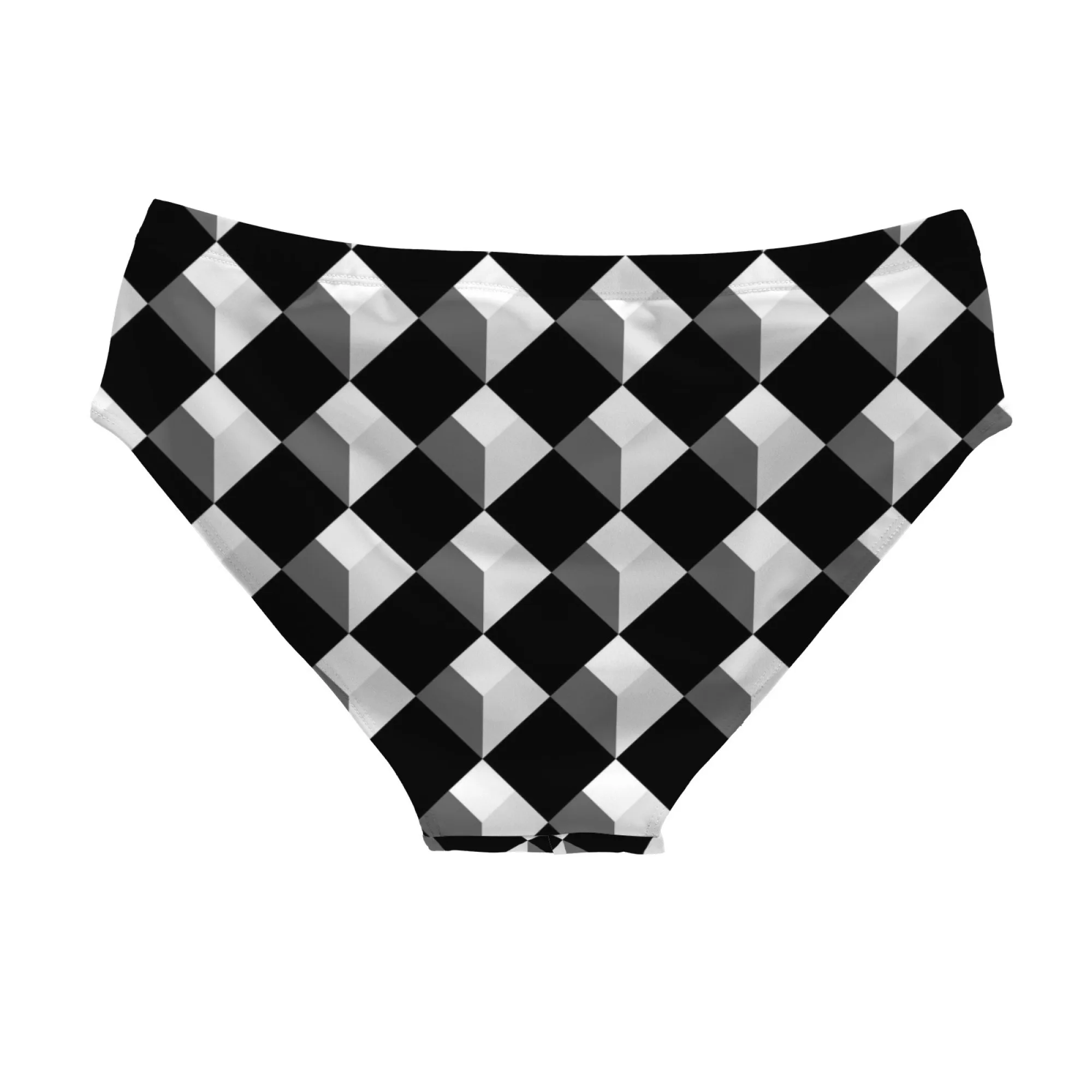 Diamond Checkered Swim Trunks Stretchy Soft Skin-friendly Men's Triangle Swim Trunks Beach Carnivals Swimming Bathing Swimsuit