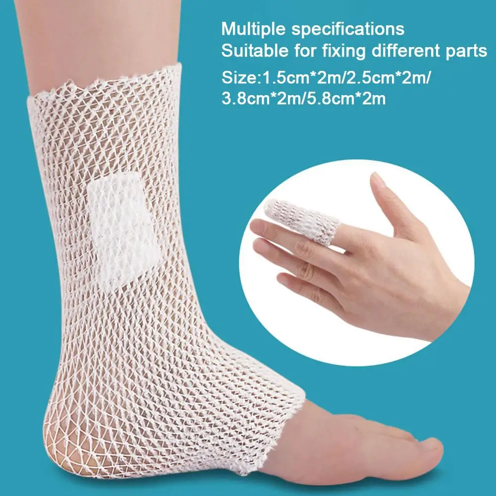 1 Roll Elastic Net Tubular Bandage Gauze Fix Breathable Bandage Retainer For Wound Dressing Adults Wrist Elbow Knee Ankle Kids