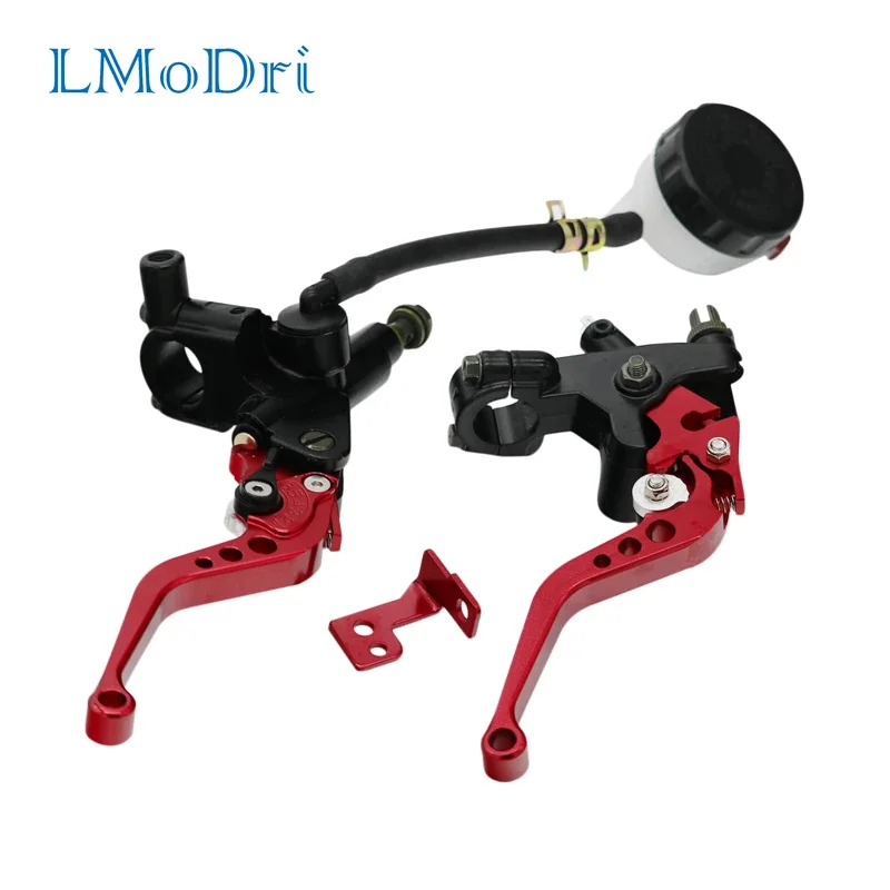 LMoDri Motorcycle Brake Clutch Levers With Pump Master Cylinder Reservoir Set ZS Racing CNC 7/8