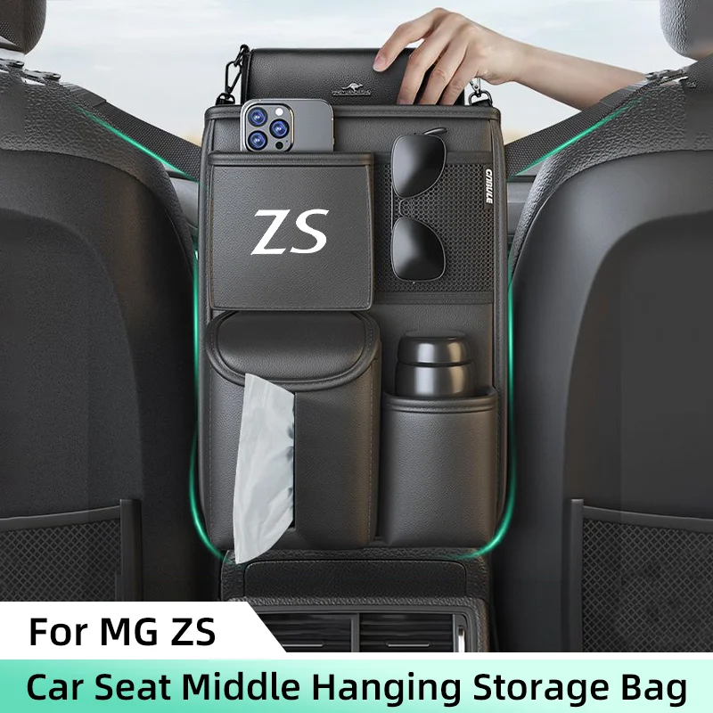 Car Seat Middle Storage Bag For MG ZS EV EZS 2017 2018 2020 2022 Armrest Hanging Organizer Handbag Holder Pocket Tissue Storage