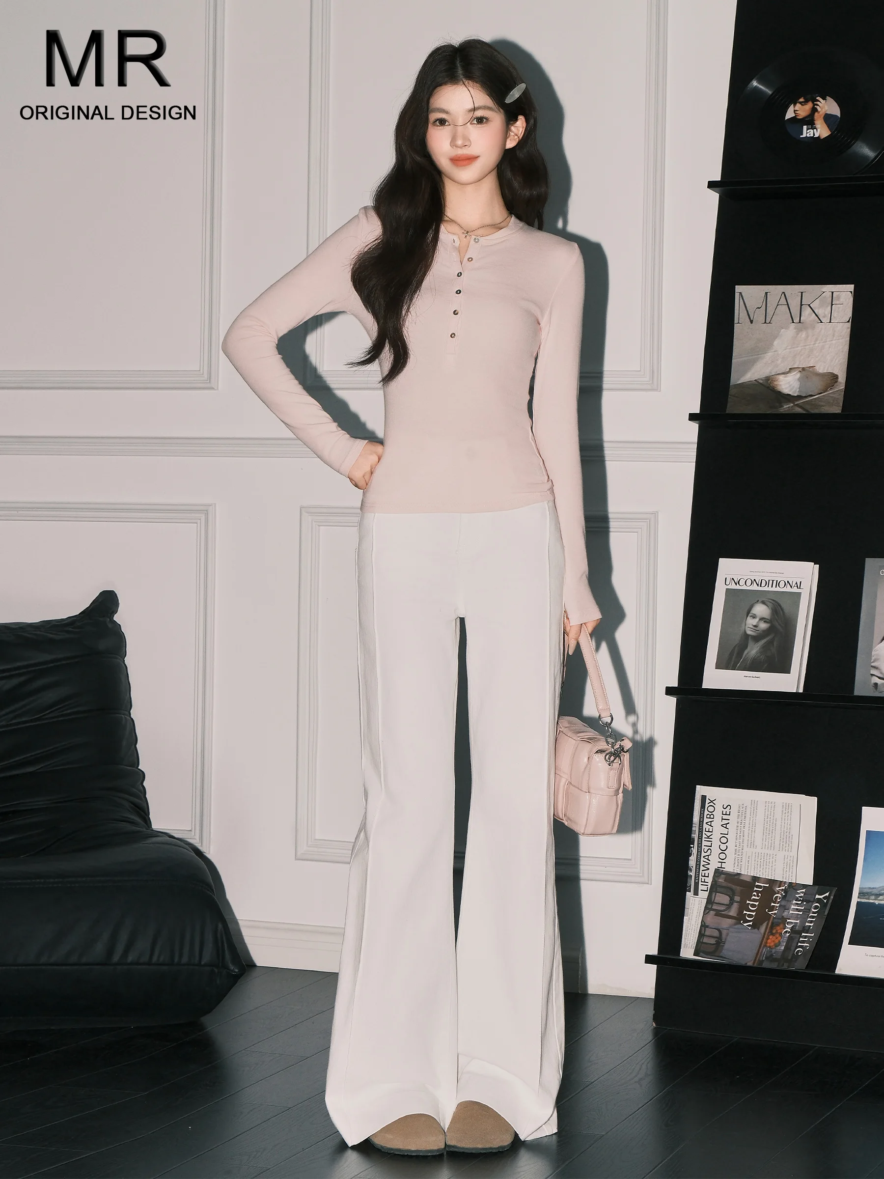 

Белые американские джинсы-клеш с высокой талией для женщин, осенне-зимняя новинка, эластичные, облегающие, сексуальные, расклешенные брюки