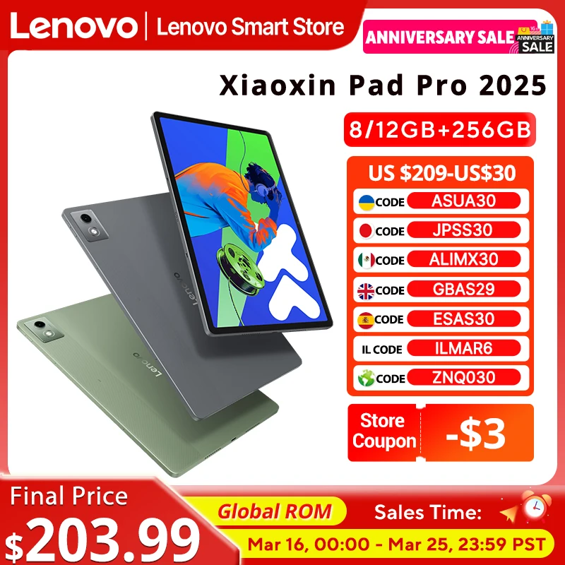 Lenovo Xiaoxin Pad Pro 2025 12.7 inch Tablet Original Global ROM Dimensity 8300 2.9K 144Hz Display Android 14 10200mAh Pad PC