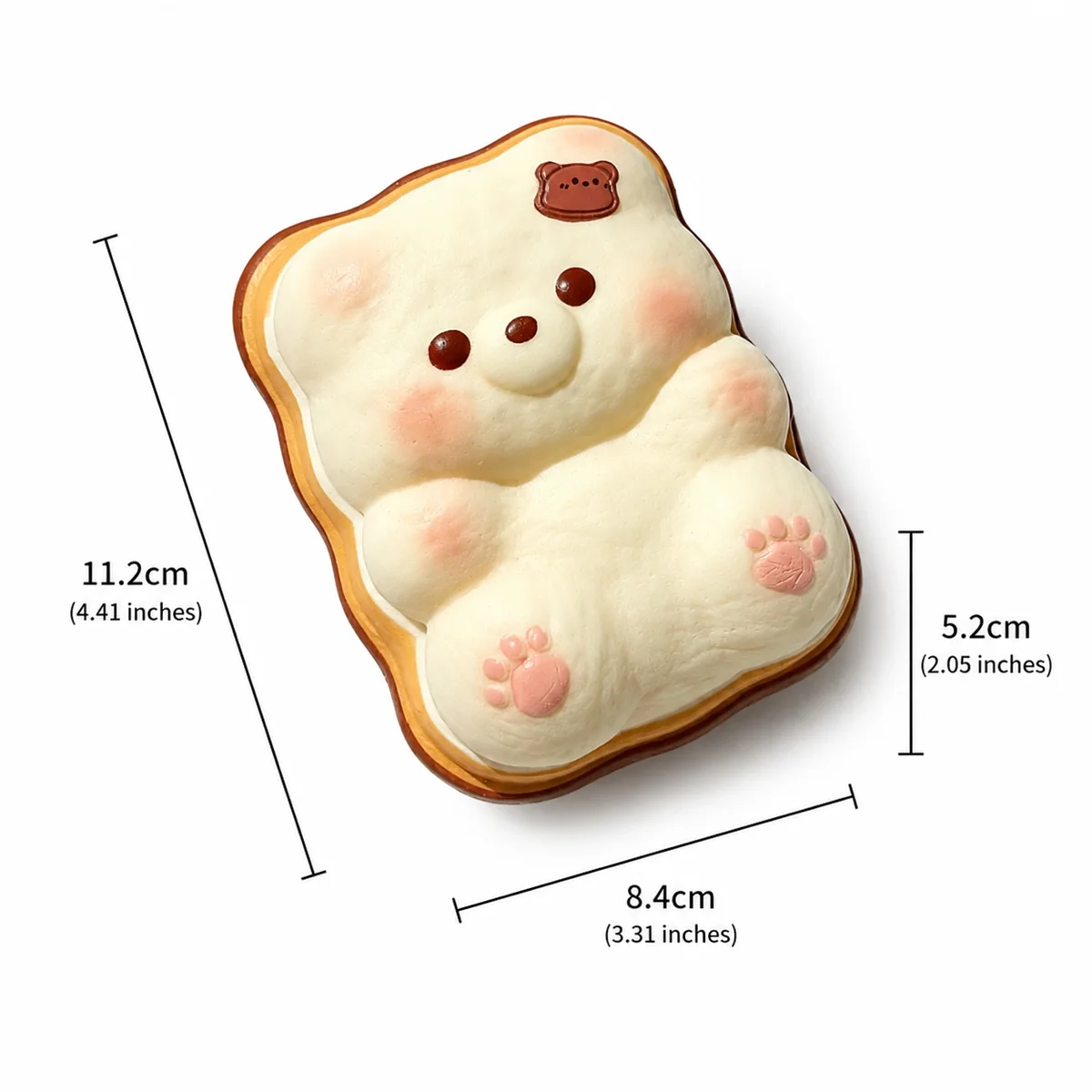 11cm Weicher PU Simulierter Bären-Toast, Langsam Aufsteigender Squishy Süßer Bären-Sandwich-Toast, Quetschbarer Stressabbau-Dekoartikel, Liebevolles Geschenk – Detail 6