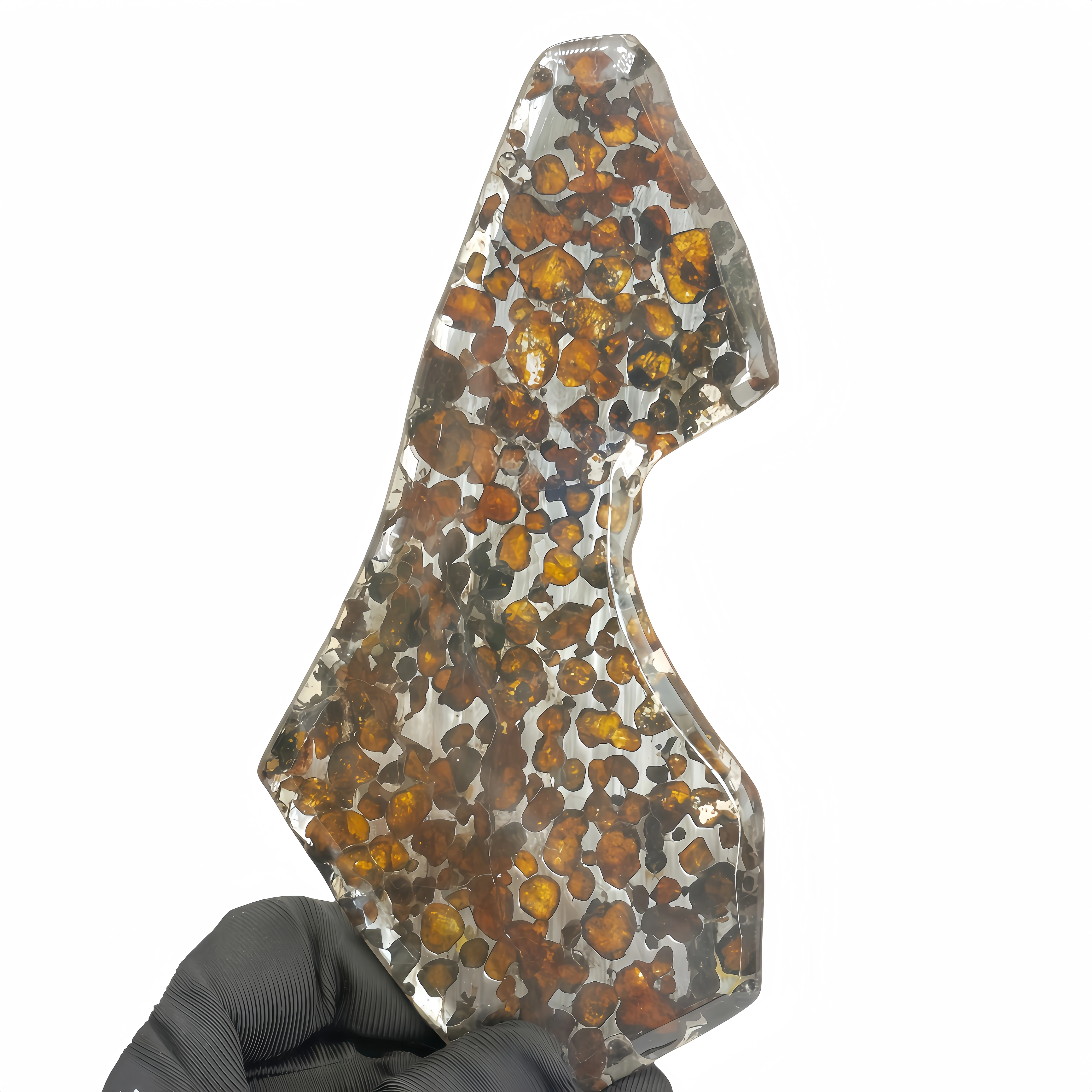 50.9g Sericho Pallastie meteorite slice Olivine Meteorite Natural Specimen Meteorite material Collection - from Kenya -QA806