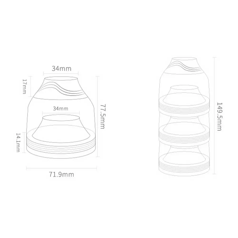 Contenitori dispenser per contenitori a 3 strati con scatola per latte in polvere per bambini in materiale PP per uso alimentare