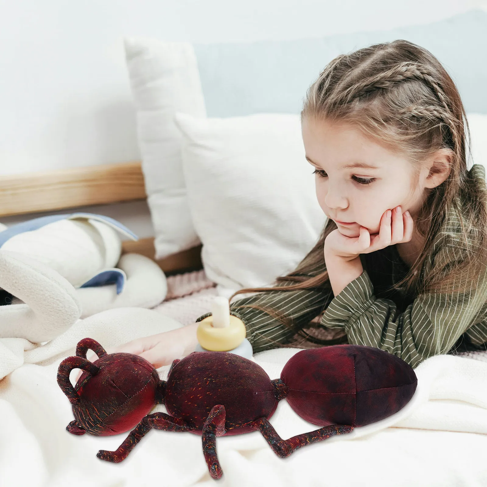 

Soft Realistic Ant Stuffed Animal Pillow Cushion for Children Learning Insect Recognition Party Decoration Home Decor Lifelike