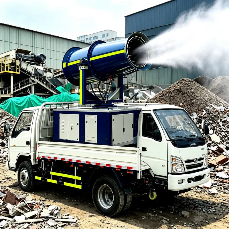 Wide Angle Fog Cannon Machine 80m Mist Spray 360 Rotation For Open Pit Mining Quarry Stockpile Site Customized