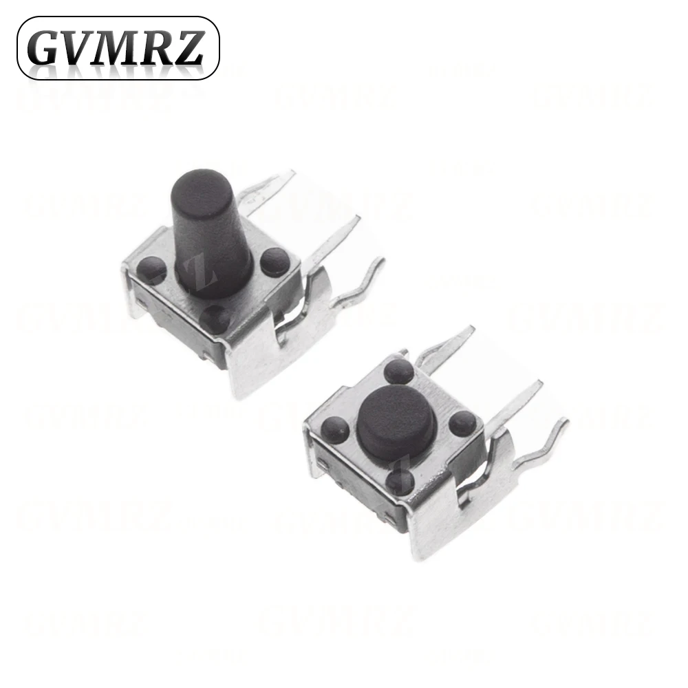 20Pcs 6x6 PCB Momentary Tactile Tact Push Button 4-Pin Self-reset Switch Right Angle With stent 6*6*4.3/4.5/5/6/7/7.5/8/9/10mm