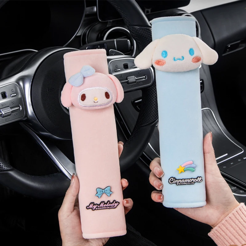 Sanrio Car Seat Belt Shoulder Pad Child Seat Belt Anti-Stranglehold Cover Cute Cartoon My Melody Car Genuine Accessories Gift