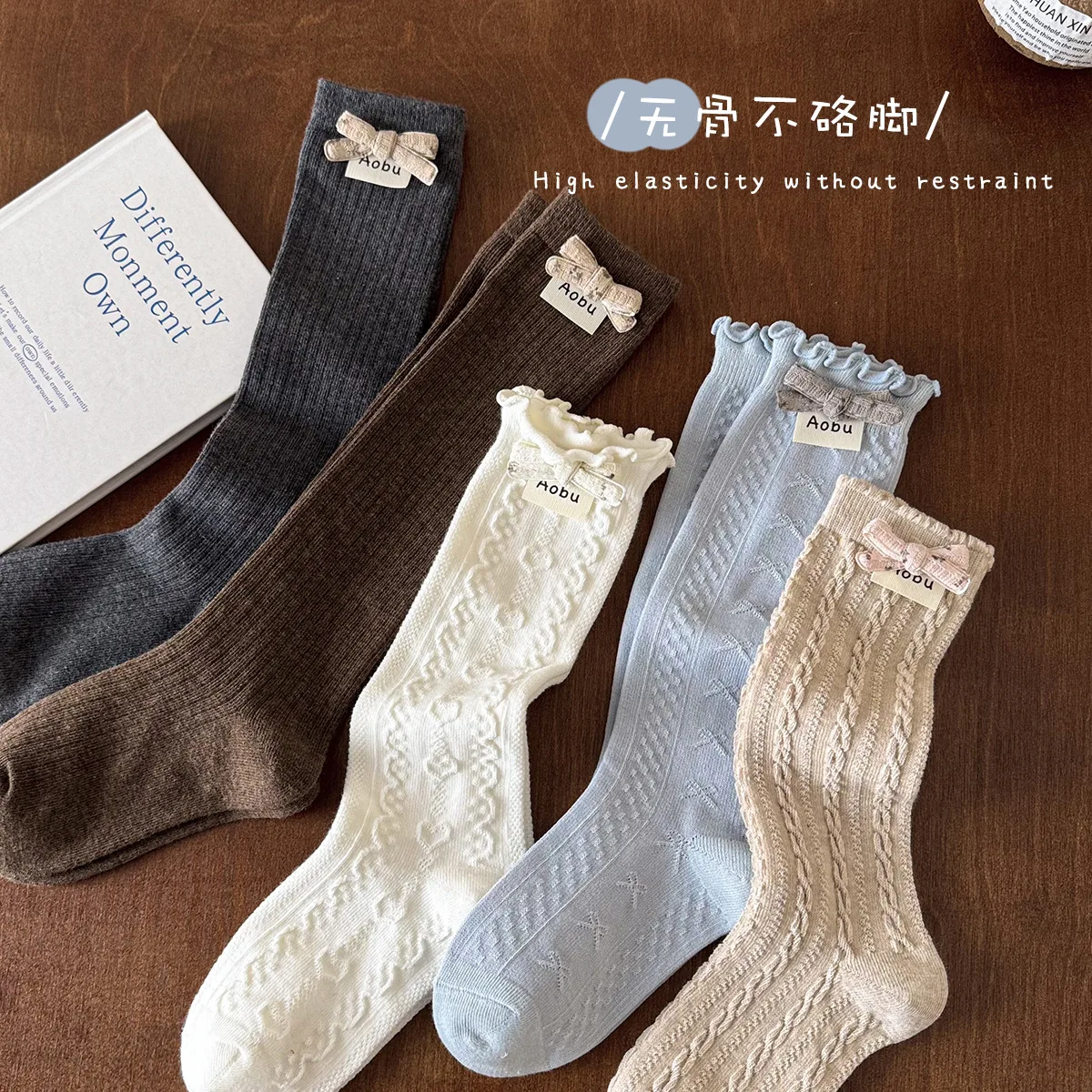 

Носки до середины икры для девочек, весенне-осенние новые детские носки, купи носков с галстуком-бабочкой, хлопковые кавайные аксессуары для детской одежды