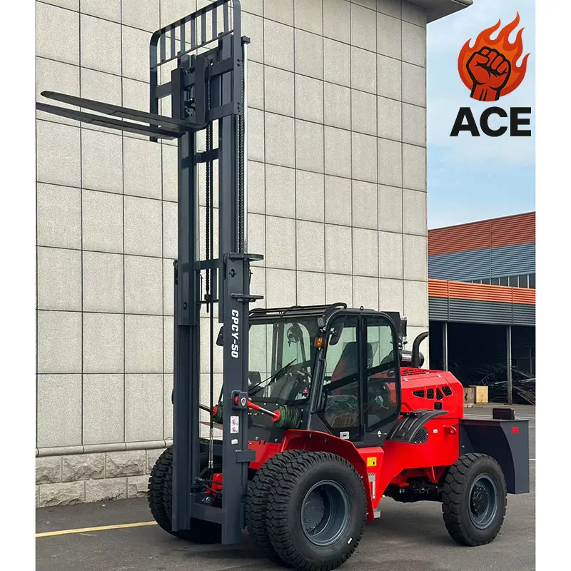 Maßgeschneiderter Gabelstapler All Terrain 7 Tonnen 5 Tonnen kostenloser Versand 3 Tonnen grobes Terrain Gabelstaplerlager 3,5 Tonnen 5 Tonnen Gabelstapler Diesel