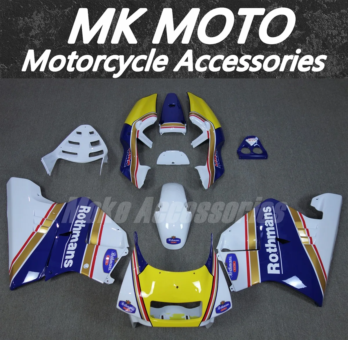 

Moke moto Motorcycle Fairings Kit Fit For NSR250 PGM3 P3 MC21 Bodywork Set High Quality Abs Injection White Blue