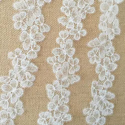 1Yard White Flower Embroidered Lace Ribbon Fabric 6CM Wide