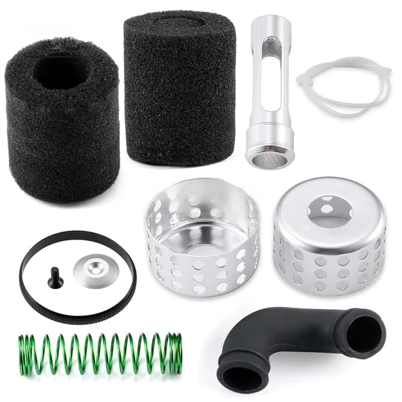 

CNC Aluminum Alloy Air Filter Air Filter for RC 1/8 Nitro Engine Powered RC Off-Road Truck Model Car Buggy Repair Tool Part