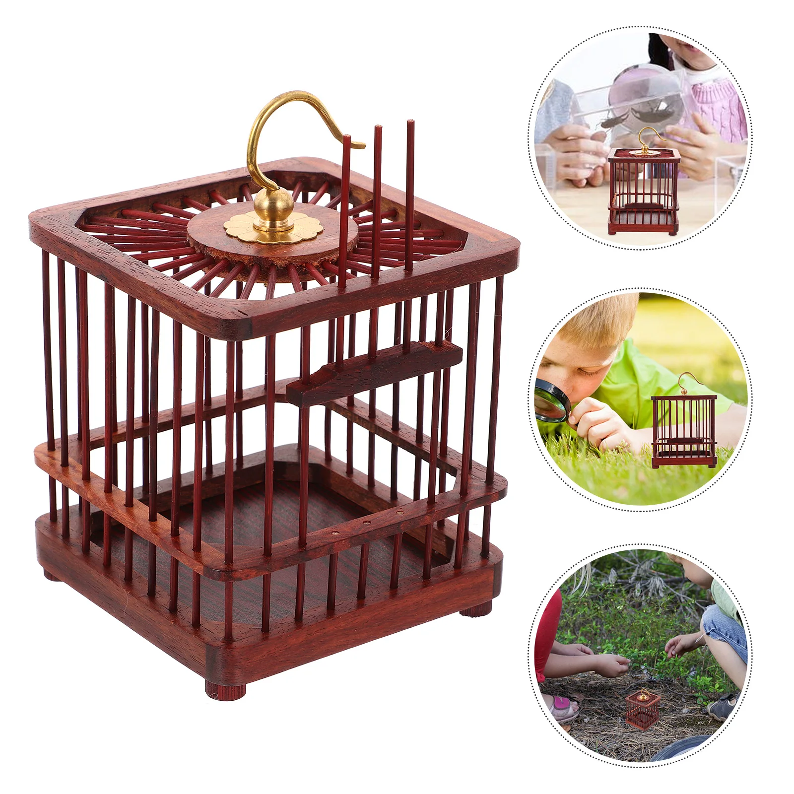 

Wooden Container Cricket Creative Shape Lightweight Mini Portable Durable Storage Basket For