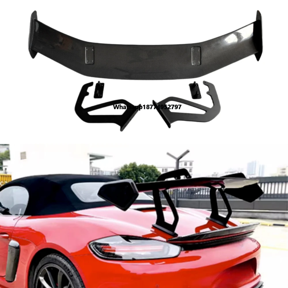 New Style Large Tail Wing Car Customization Kit for 718 Upgrade 3k High-quality Dry Carbon Fiber Rear Spoiler Body Kit